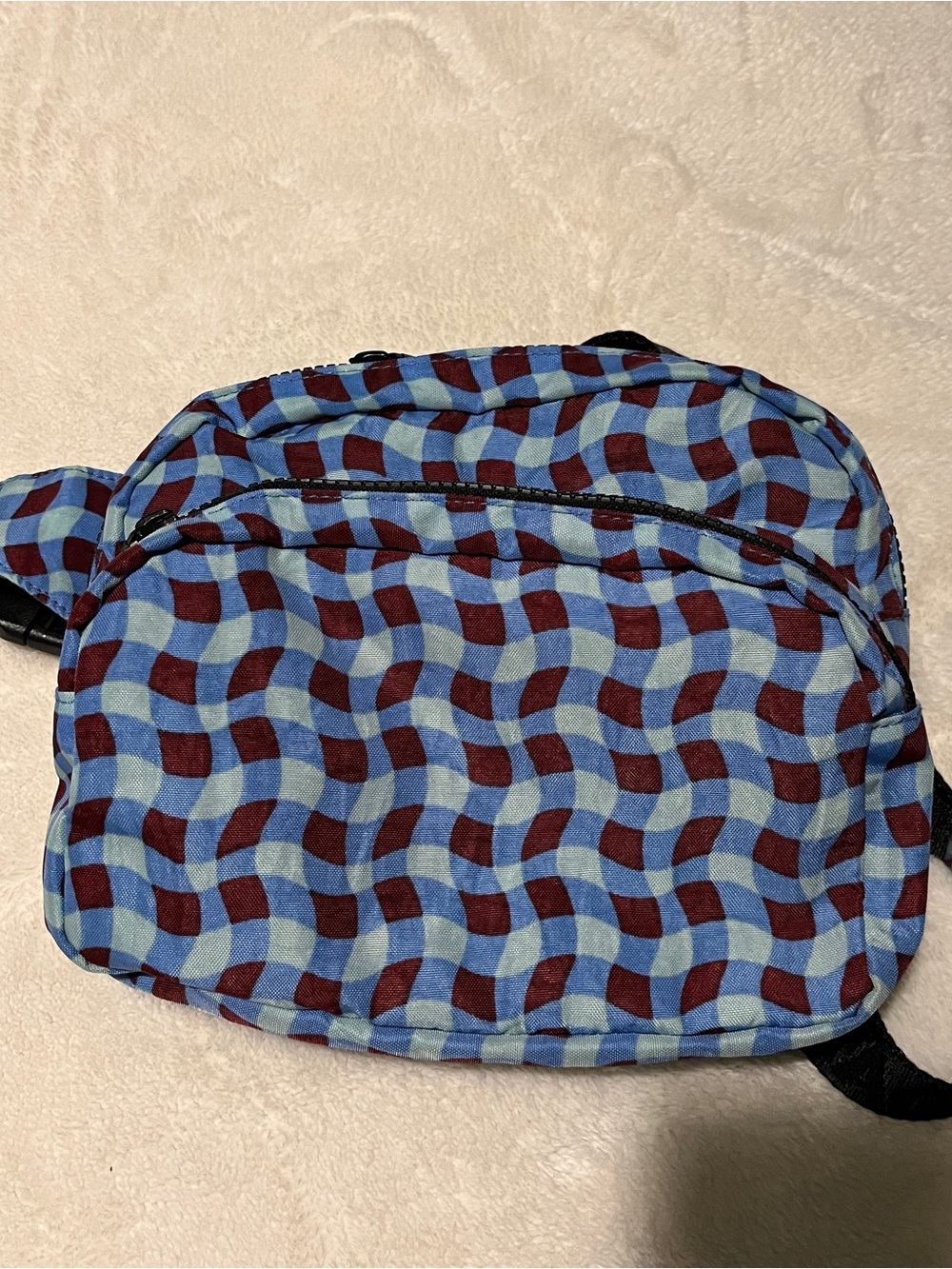 Baggu Fanny Pack in Wavy Gingham Blue EUC